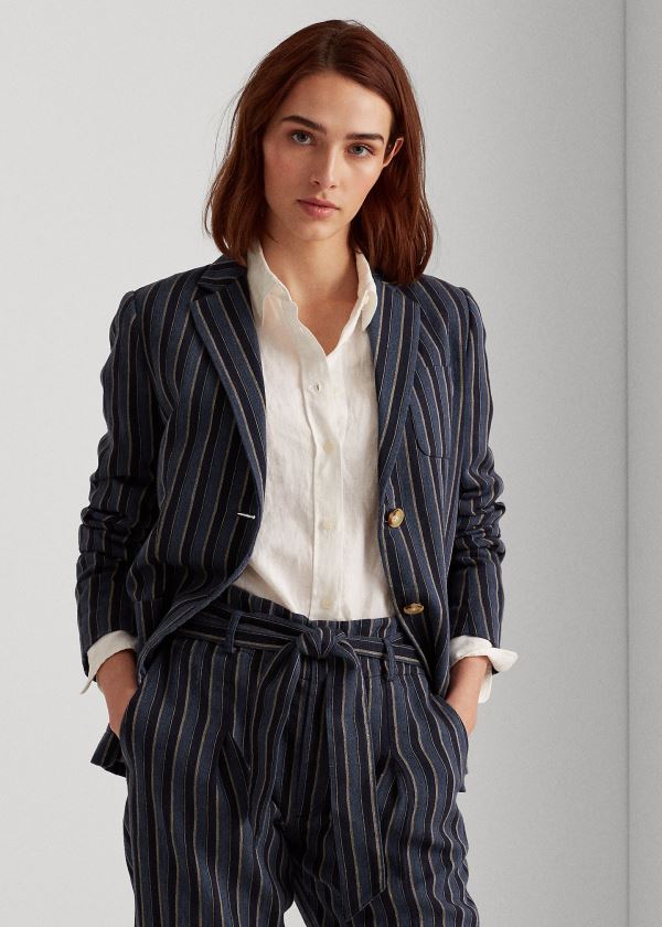 Women's Ralph Lauren Cotton-Linen-Blend Blazers | 287069KIW